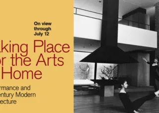 poster of event with a black and white photo of house